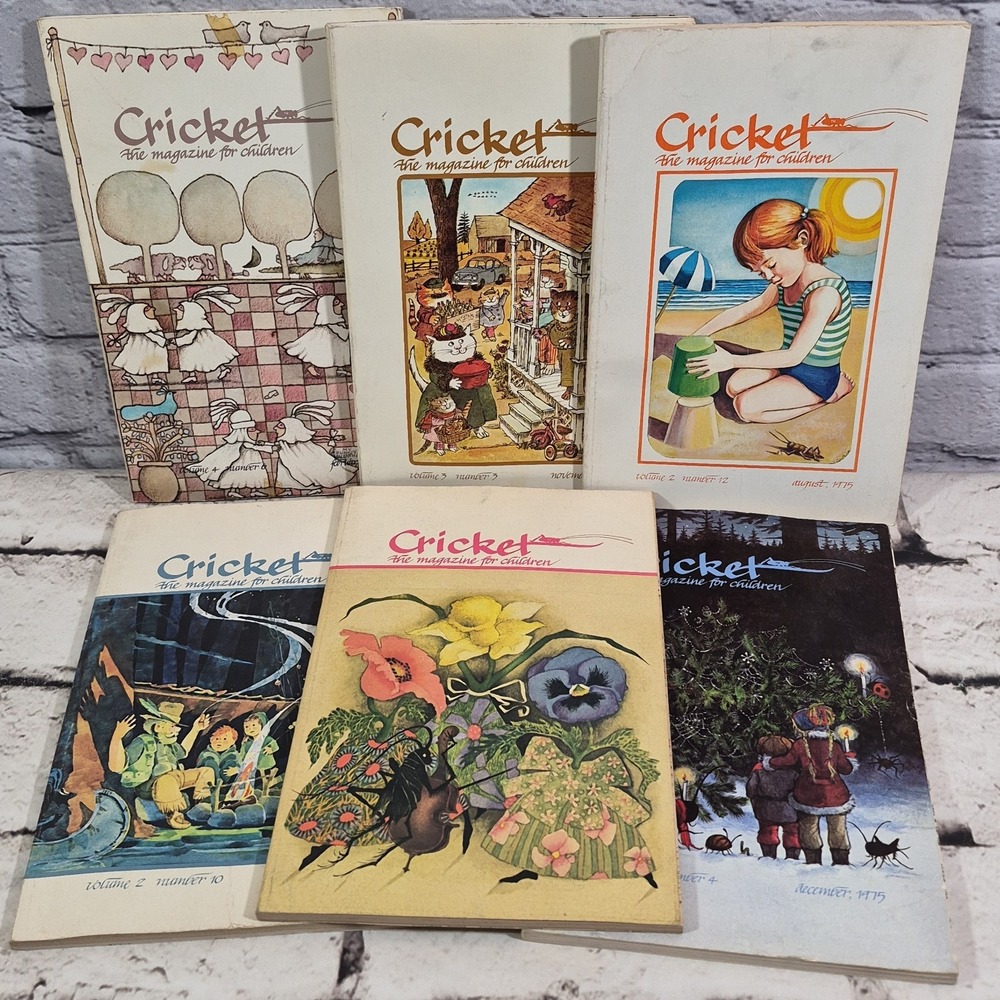 Cricket Magazine for Children Lot of 6 Issues Vintage 1970's
